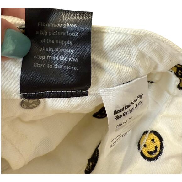 Reformation Mixed Emotions High Rise Straight Jeans Size 26 White - Picture 7 of 11